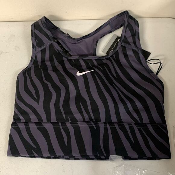 Nike Dri-Fit Women's SMALL Swoosh Icon Clash Padded Sports Bra, Purple - Picture 2 of 7